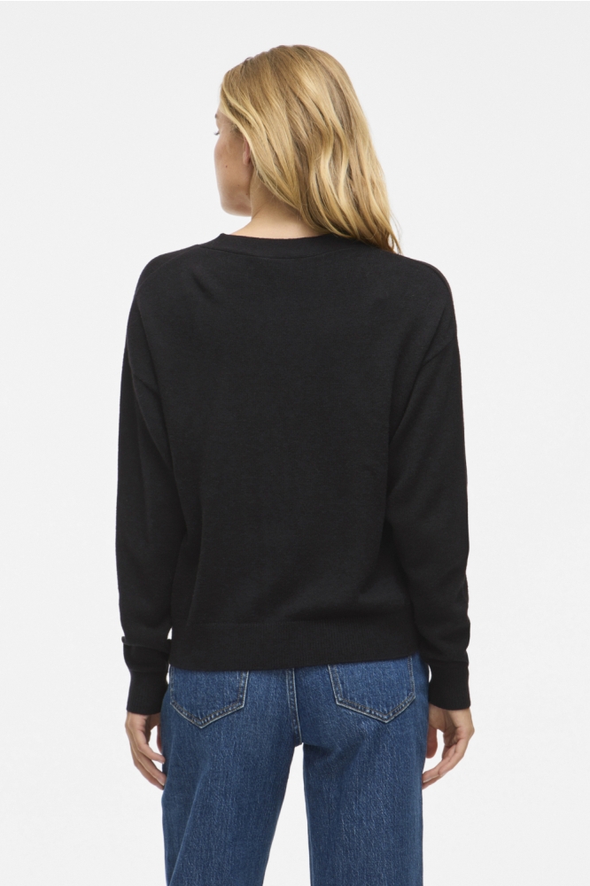 VIRIL V-NECK KNIT CARDIGAN - NOOS 14107411 Black